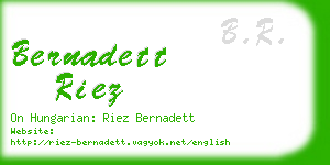 bernadett riez business card